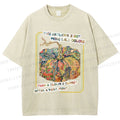 Unisex Art Pumpkin Printed Washed Tee