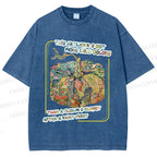 Unisex Art Pumpkin Printed Washed Tee