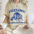Unisex Vintage Raccoon Printed Washed Tee