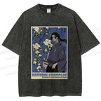 Unisex Japanese Samurai Champloo Printed Washed Tee