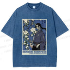 Unisex Japanese Samurai Champloo Printed Washed Tee