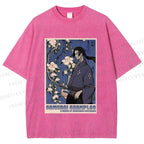 Unisex Japanese Samurai Champloo Printed Washed Tee