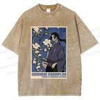 Unisex Japanese Samurai Champloo Printed Washed Tee