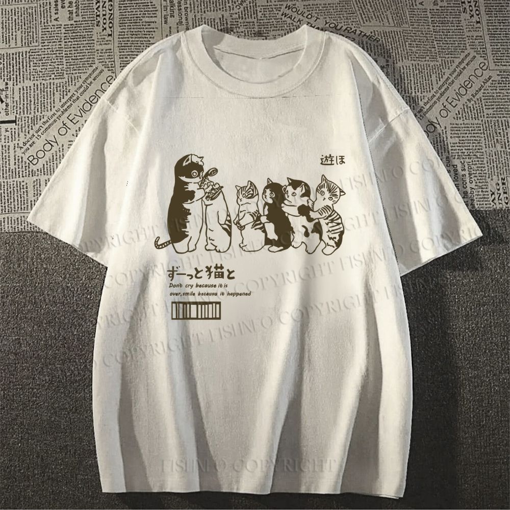 Unisex Cat Graffiti Classic Cotton T-shirt