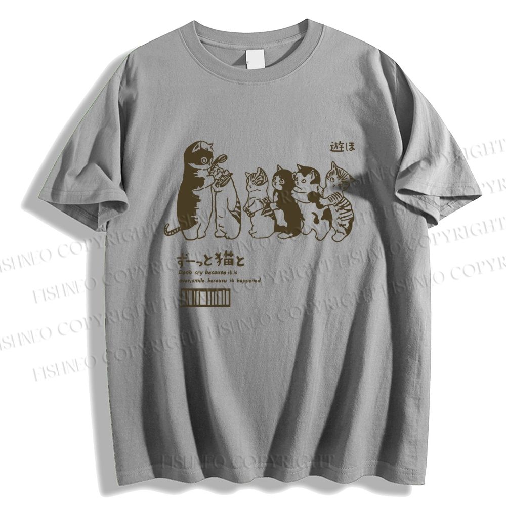 Unisex Cat Graffiti Classic Cotton T-shirt