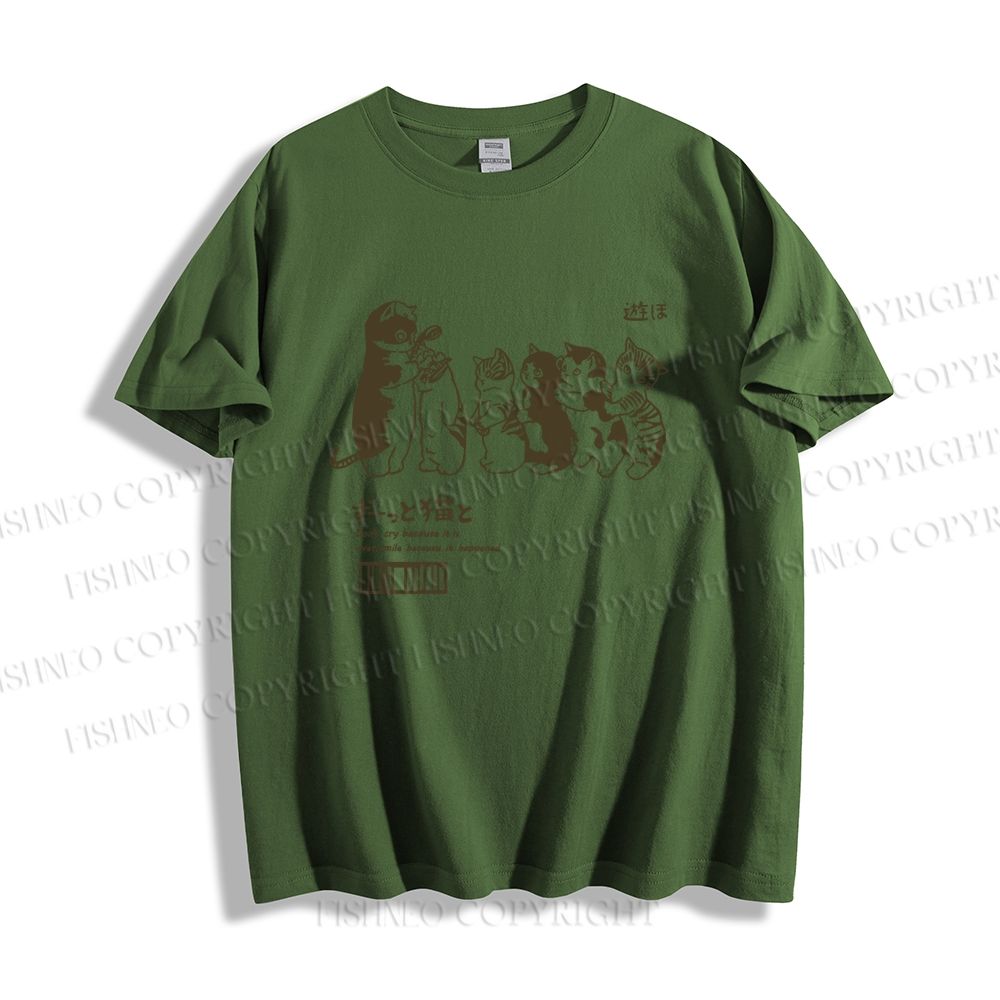 Unisex Cat Graffiti Classic Cotton T-shirt