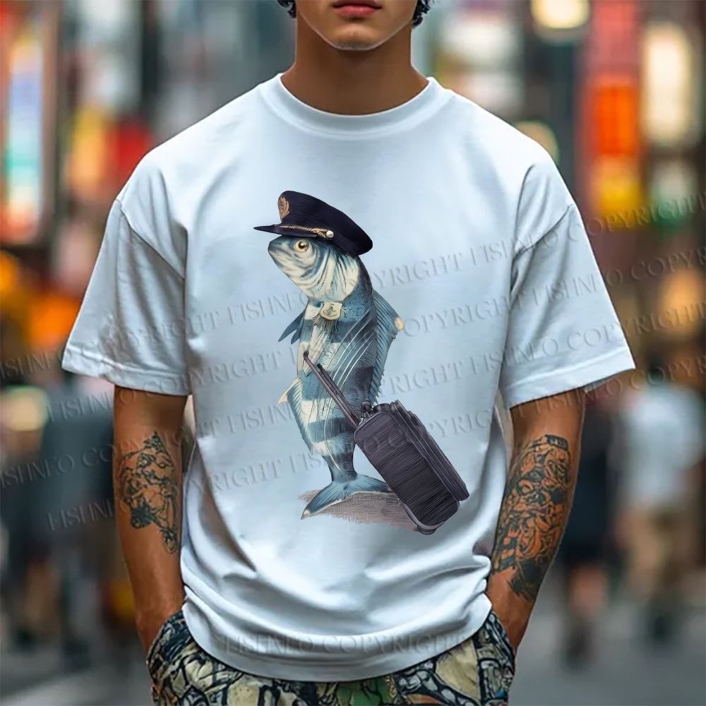 Unisex Fish Pilot Classic Cotton T-shirt