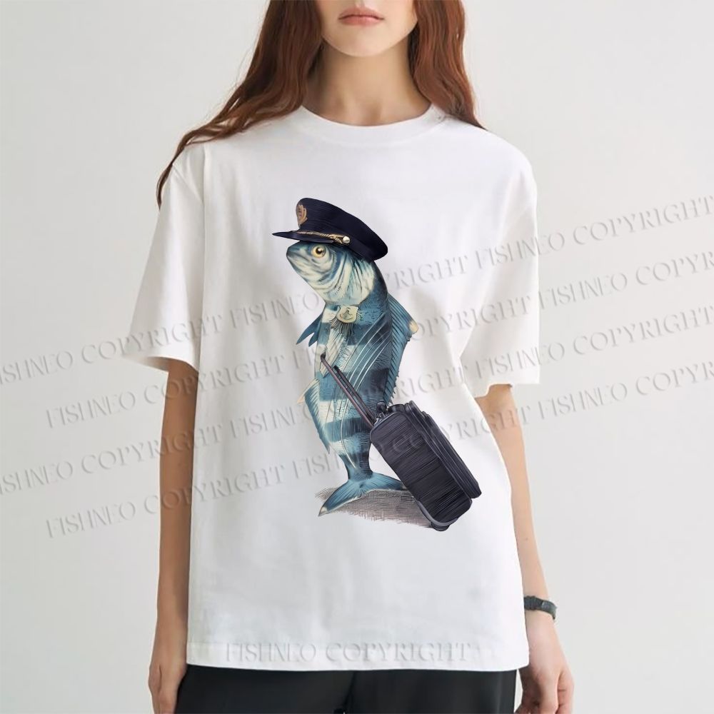 Unisex Fish Pilot Classic Cotton T-shirt