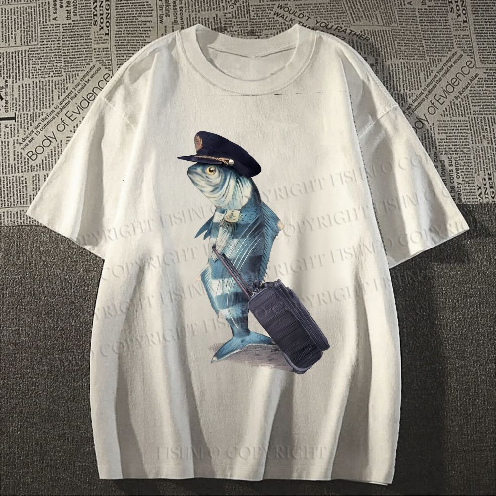 Unisex Fish Pilot Classic Cotton T-shirt