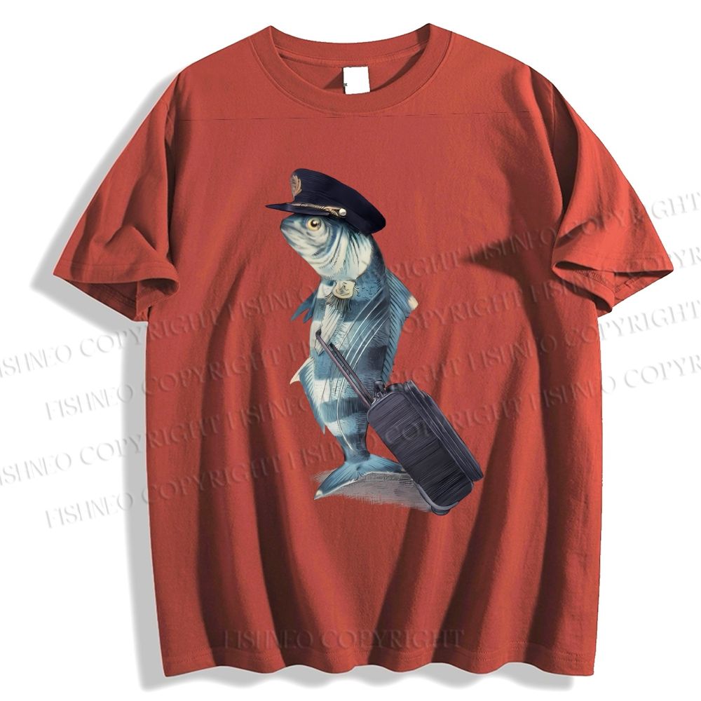 Unisex Fish Pilot Classic Cotton T-shirt