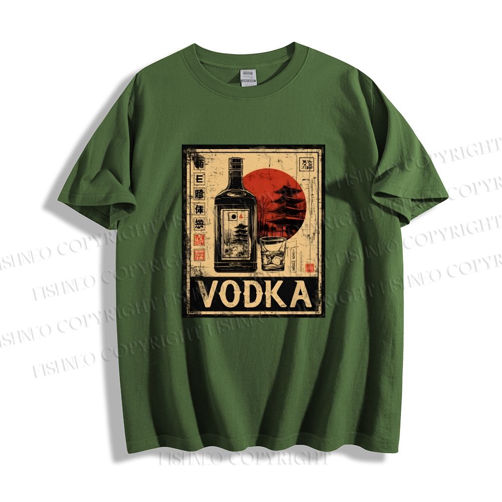 Unisex Vintage Vodka Graffiti Classic Cotton T-shirt