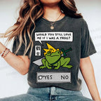 Unisex Samurai Frogs Printed Washed Tee