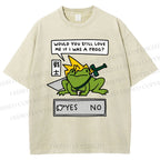 Unisex Samurai Frogs Printed Washed Tee
