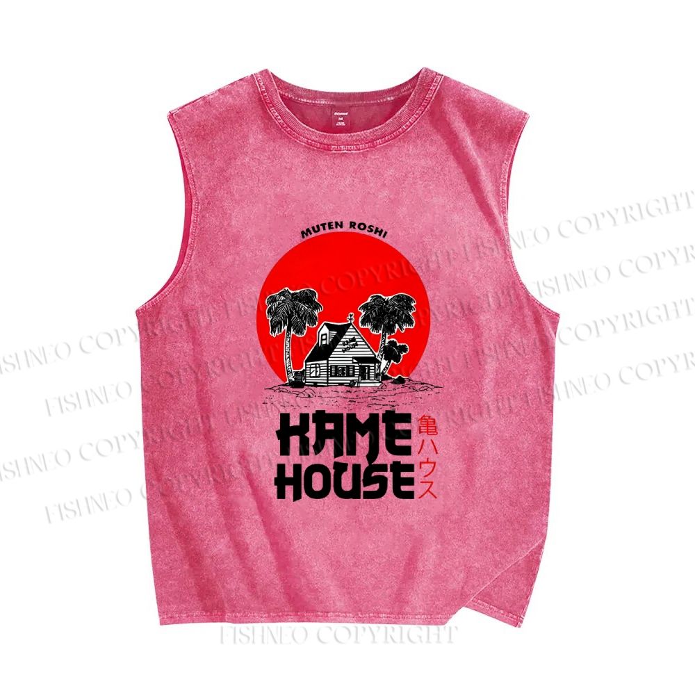 Unisex Kame House Printed Washed Tank Top