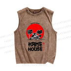 Unisex Kame House Printed Washed Tank Top