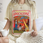 Unisex Vintage Apocalypse Graffiti Printed Washed Tee