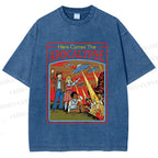 Unisex Vintage Apocalypse Graffiti Printed Washed Tee