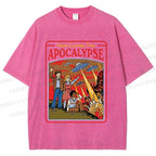 Unisex Vintage Apocalypse Graffiti Printed Washed Tee