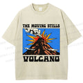 Unisex Vintage Volcano Graffiti Printed Washed Tee