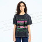 Unisex Vintage Montana Graffiti Printed Washed Tee