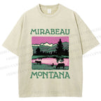 Unisex Vintage Montana Graffiti Printed Washed Tee