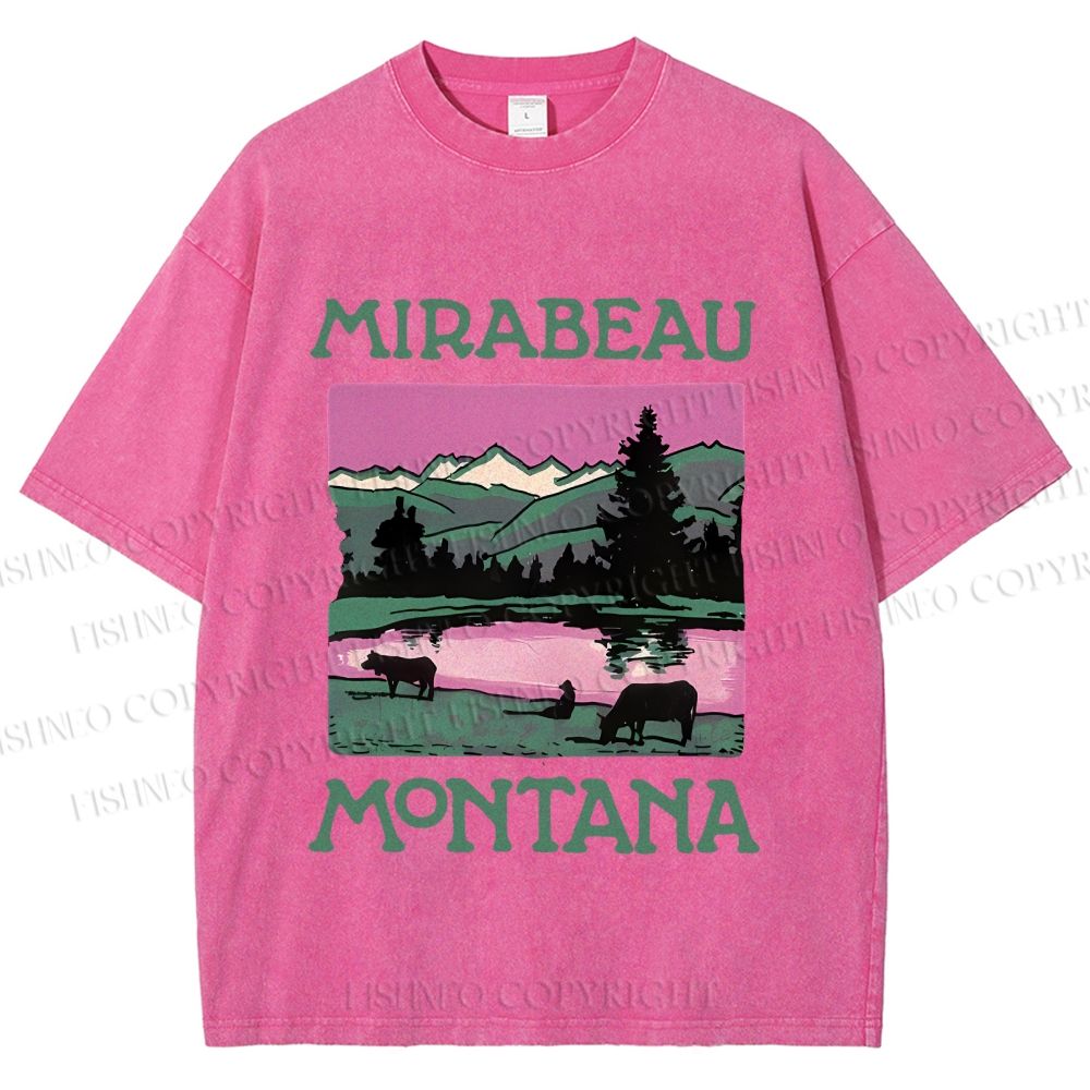 Unisex Vintage Montana Graffiti Printed Washed Tee