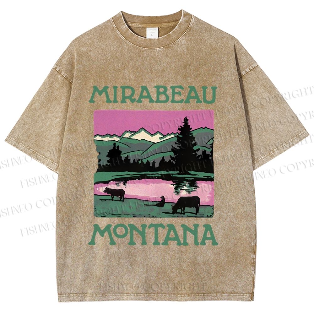 Unisex Vintage Montana Graffiti Printed Washed Tee