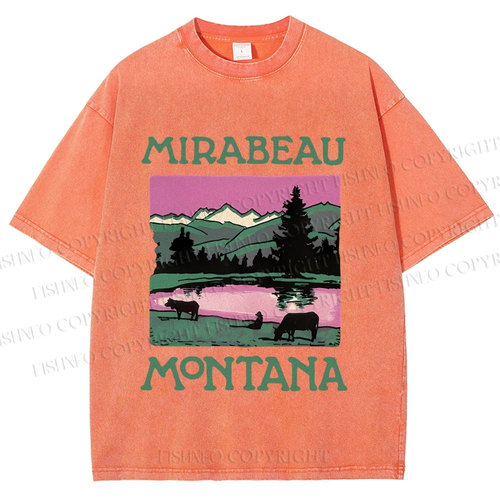 Unisex Vintage Montana Graffiti Printed Washed Tee