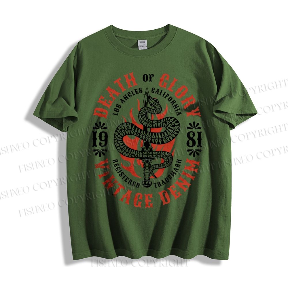 Unisex Vintage Snake Graffiti Classic Cotton T-shirt