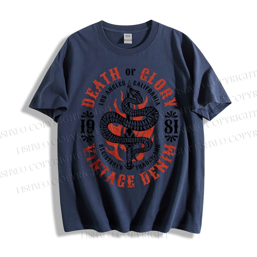 Unisex Vintage Snake Graffiti Classic Cotton T-shirt