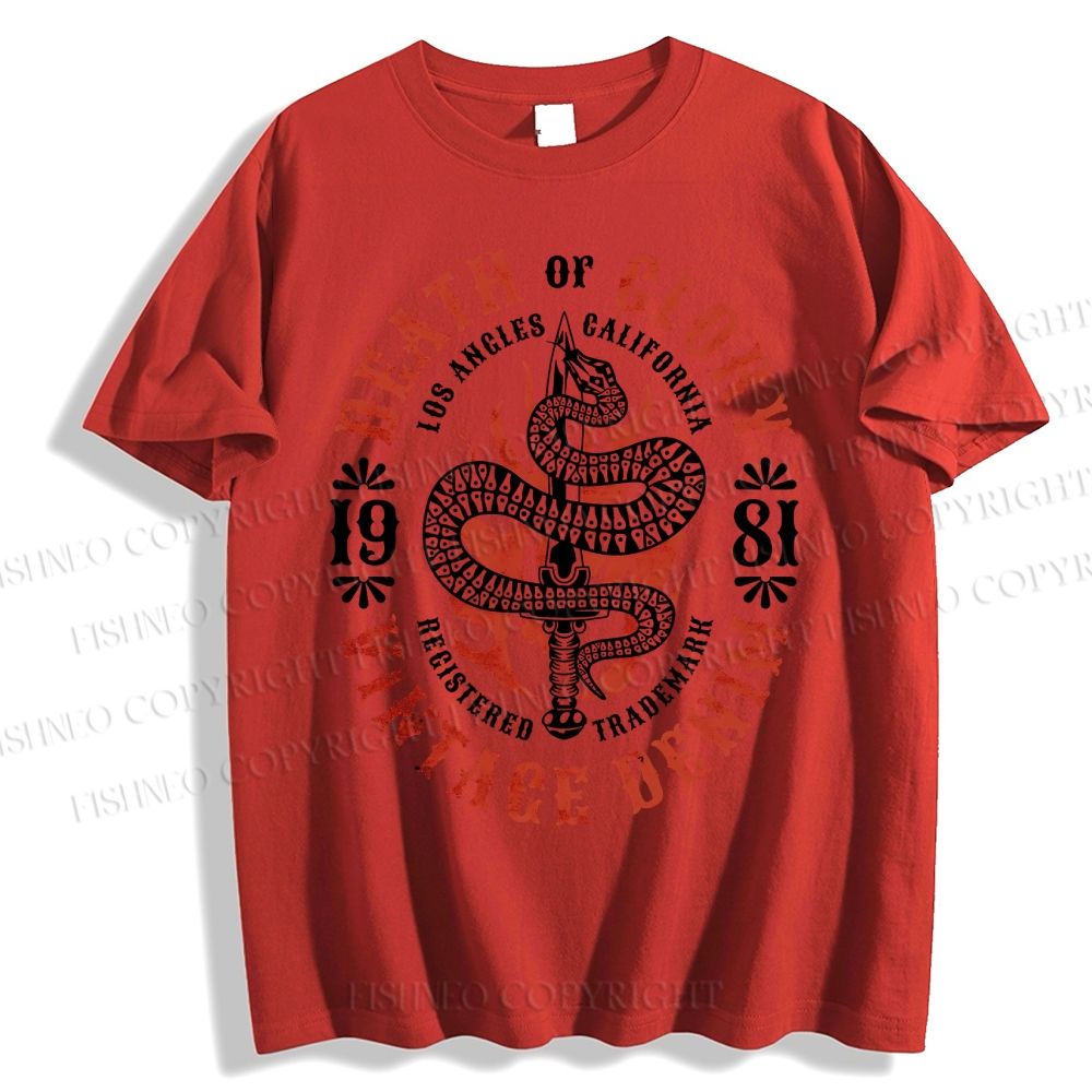 Unisex Vintage Snake Graffiti Classic Cotton T-shirt
