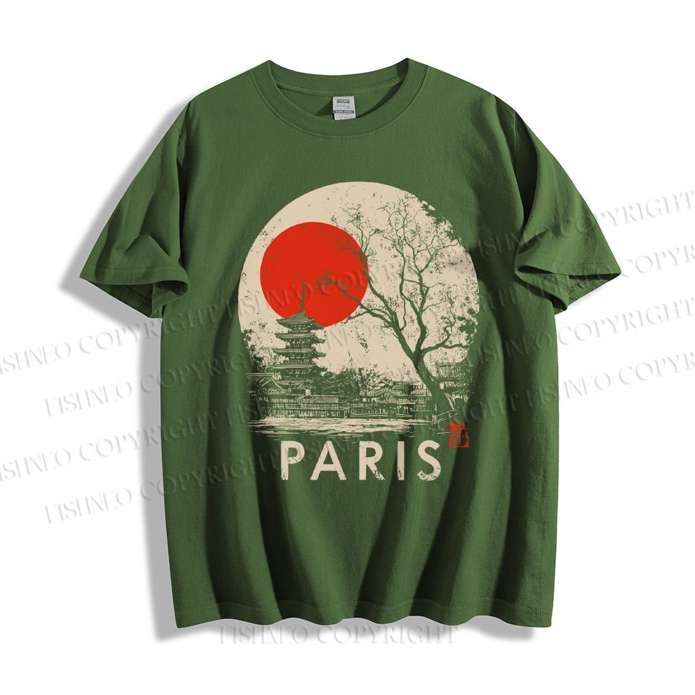 Unisex Vintage Paris Graffiti Classic Cotton T-shirt