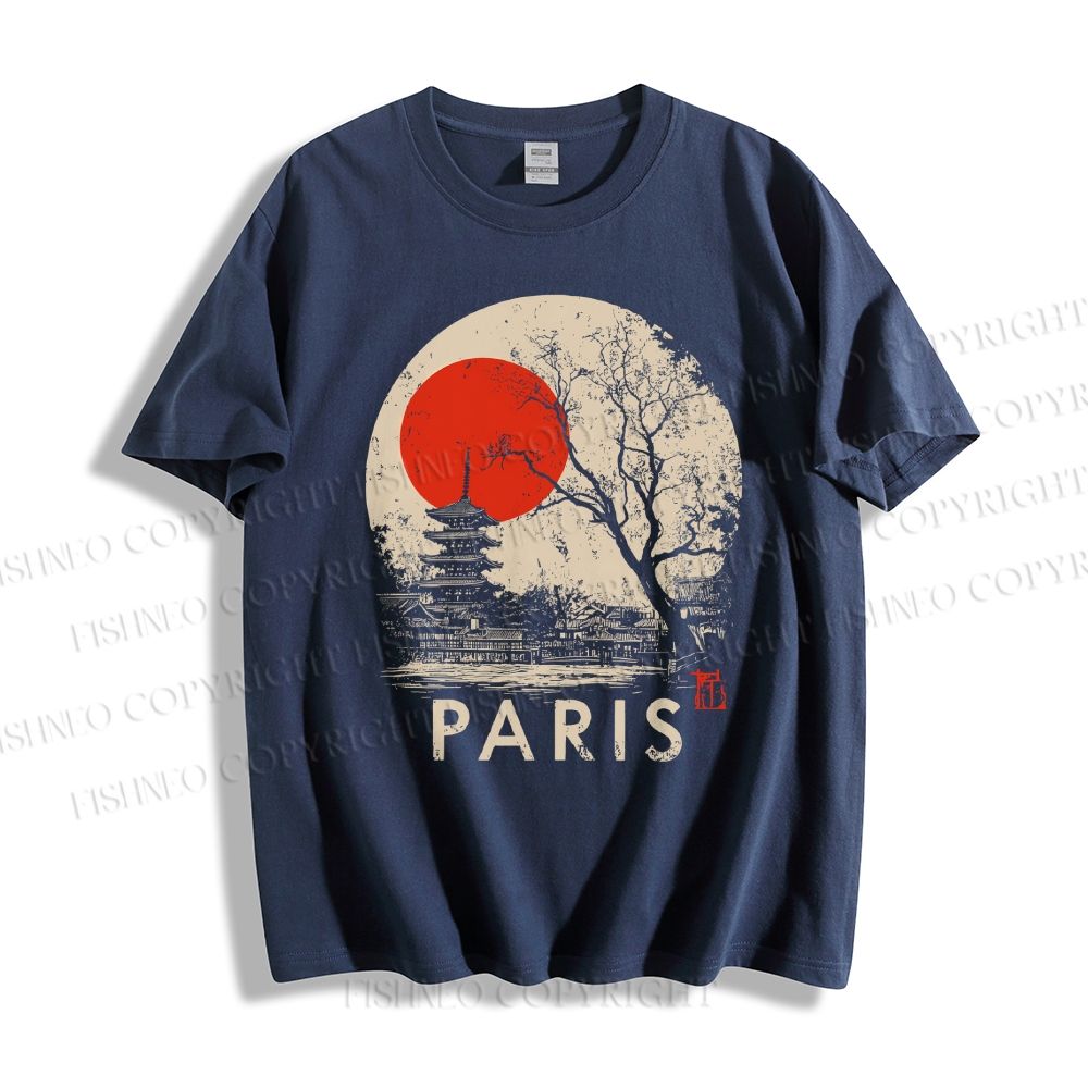 Unisex Vintage Paris Graffiti Classic Cotton T-shirt