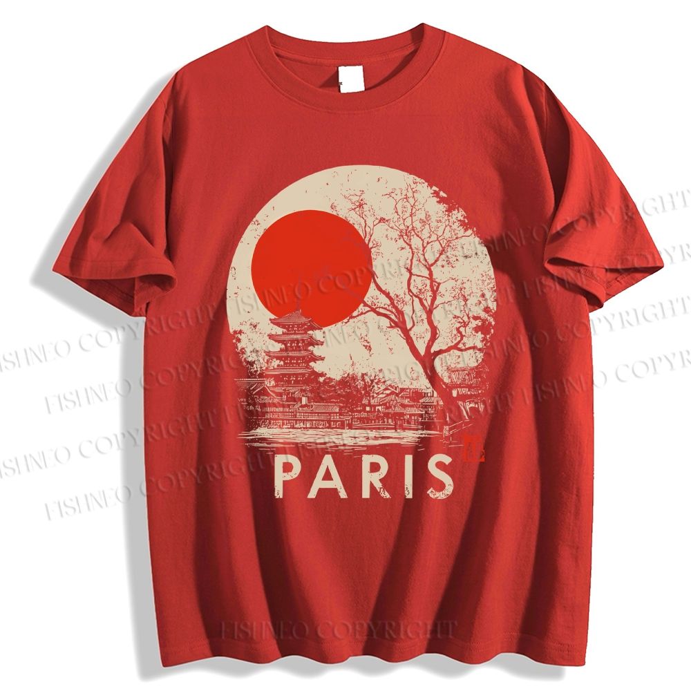 Unisex Vintage Paris Graffiti Classic Cotton T-shirt