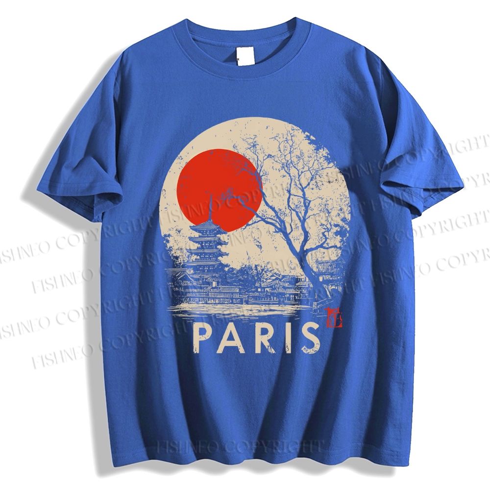 Unisex Vintage Paris Graffiti Classic Cotton T-shirt