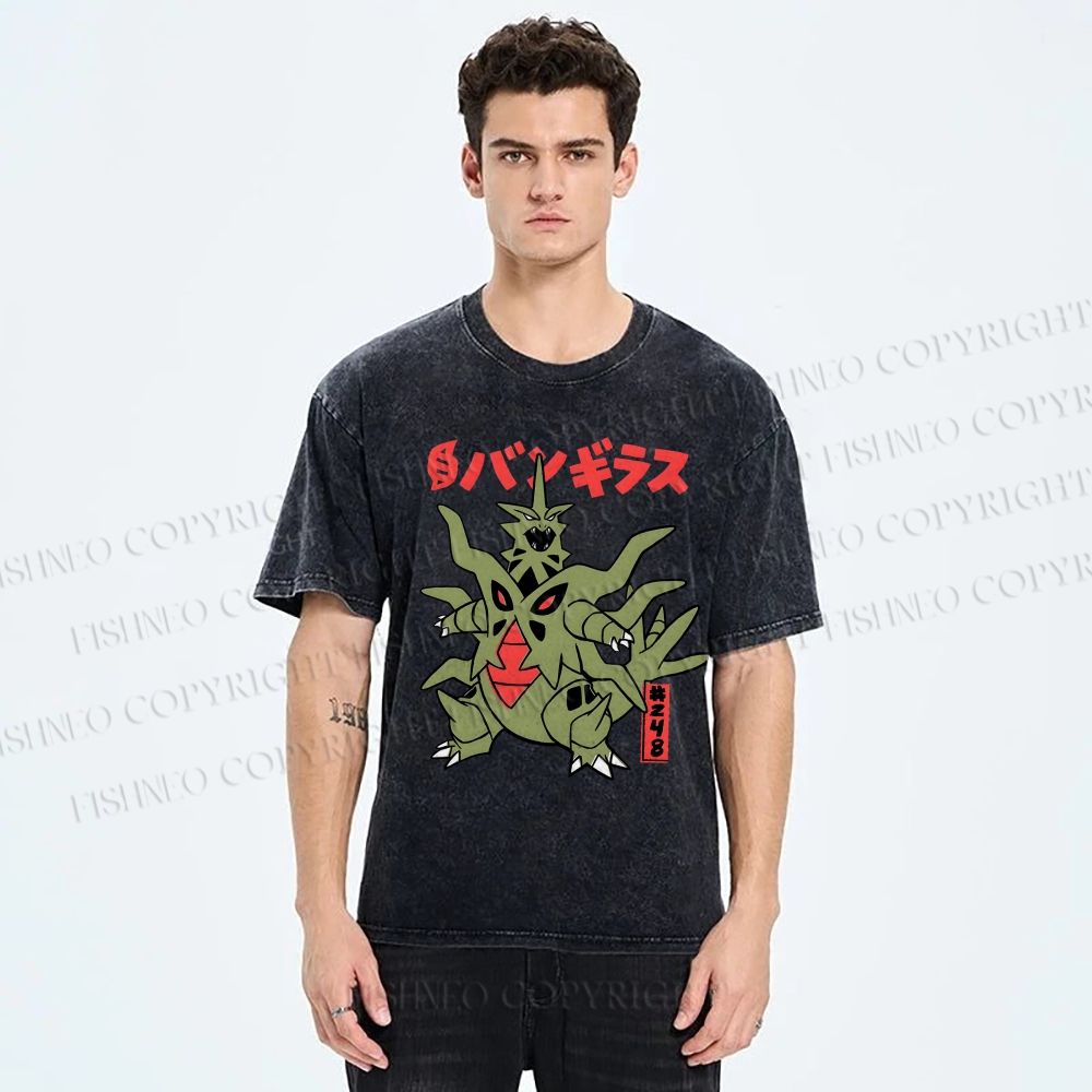 Unisex Monsters Printed Washed Tee