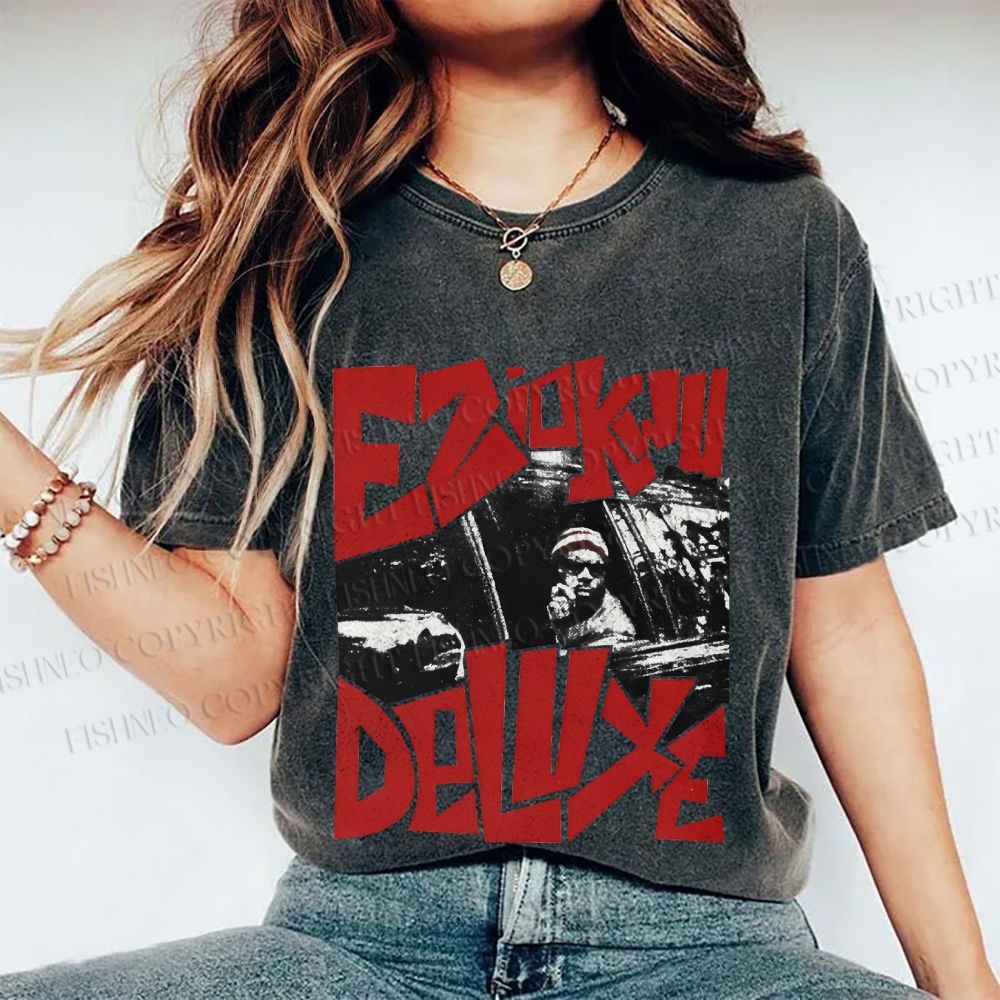 Unisex Vintage Graffiti Printed Washed Tee