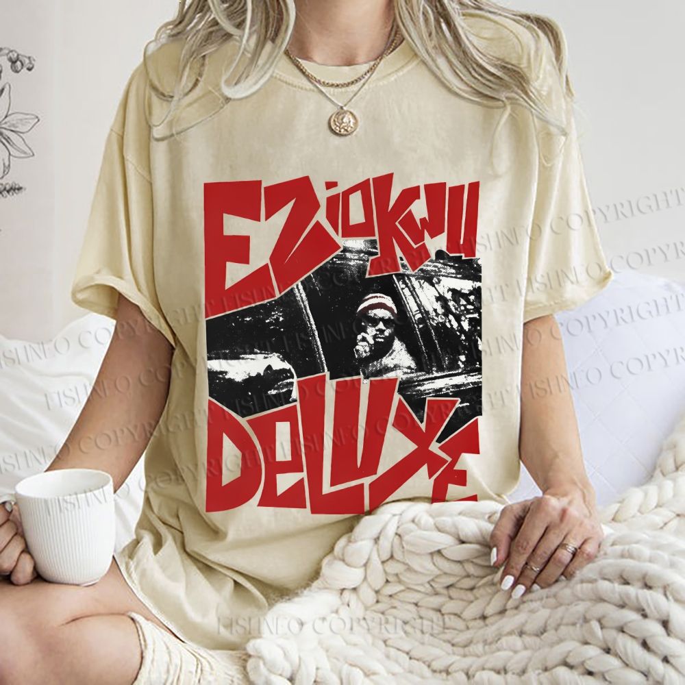 Unisex Vintage Graffiti Printed Washed Tee