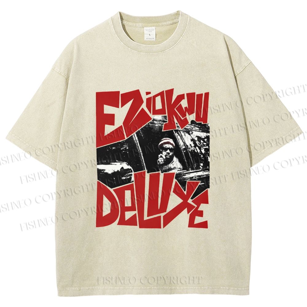 Unisex Vintage Graffiti Printed Washed Tee