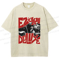 Unisex Vintage Graffiti Printed Washed Tee