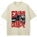 Unisex Vintage Graffiti Printed Washed Tee