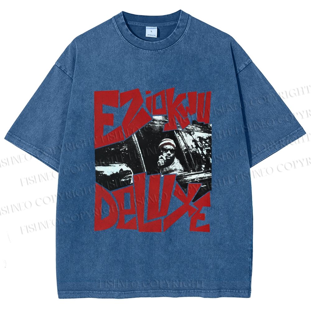 Unisex Vintage Graffiti Printed Washed Tee