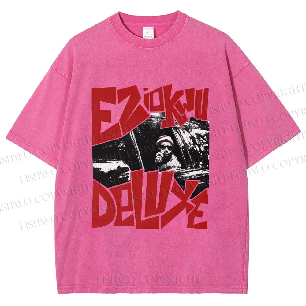 Unisex Vintage Graffiti Printed Washed Tee