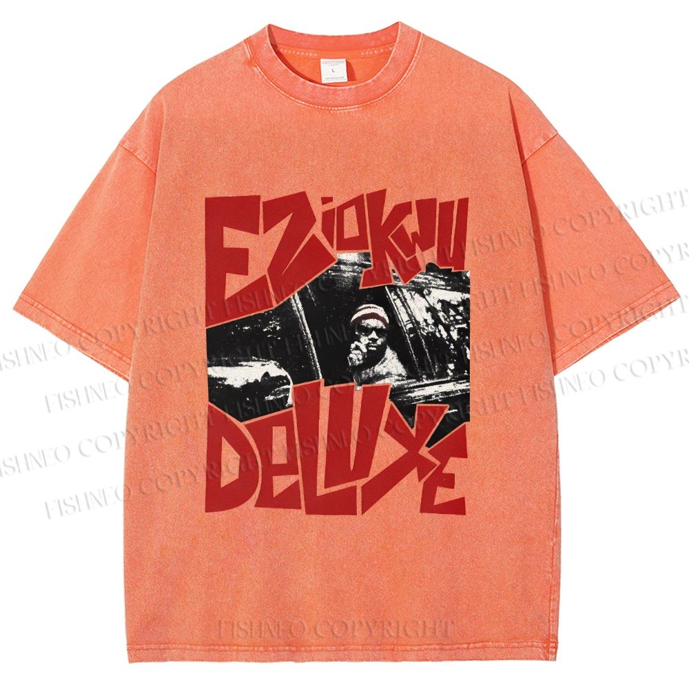 Unisex Vintage Graffiti Printed Washed Tee