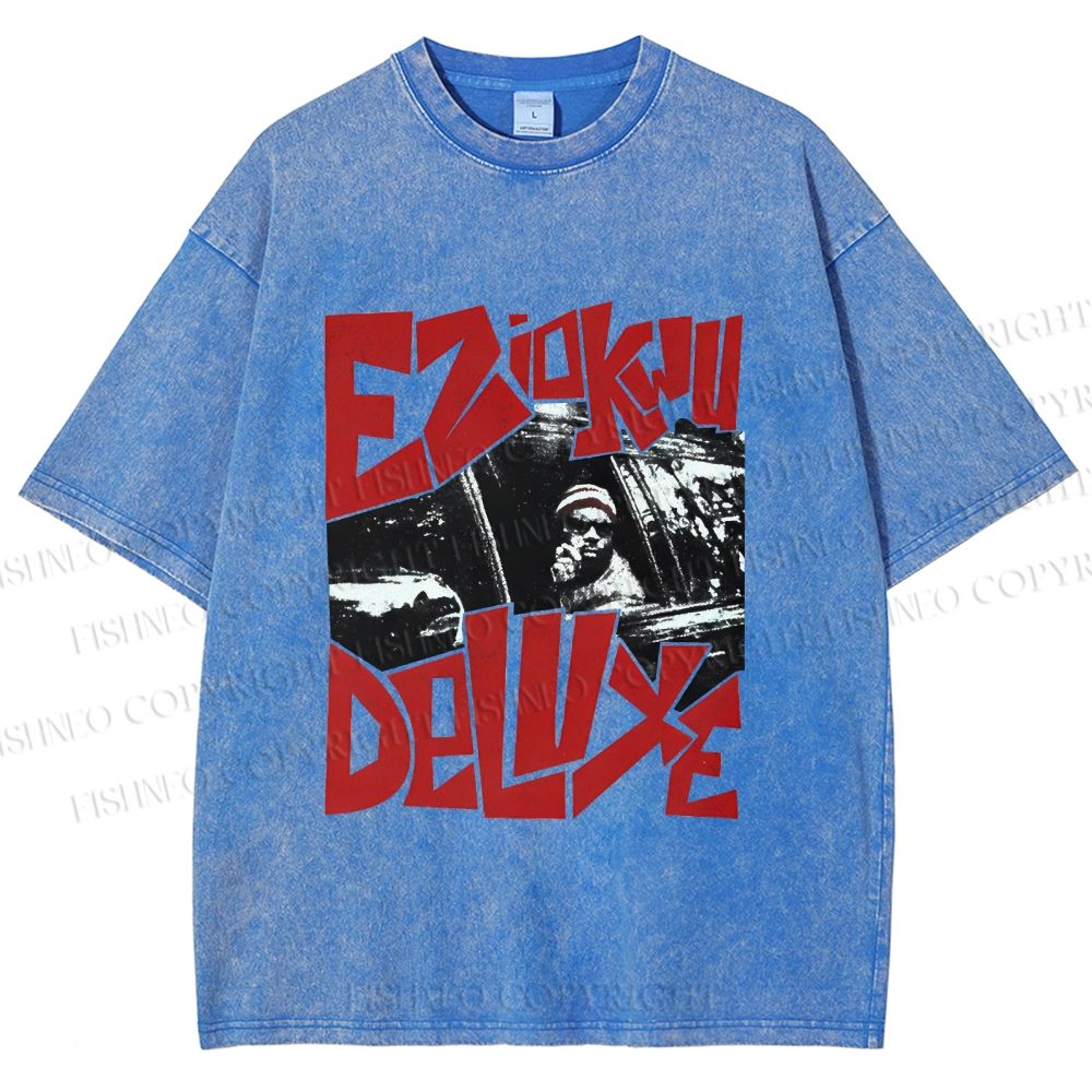 Unisex Vintage Graffiti Printed Washed Tee