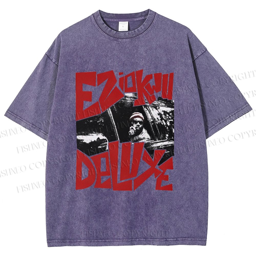 Unisex Vintage Graffiti Printed Washed Tee