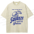 Unisex Vintage Lemon Graffiti Printed Washed Tee