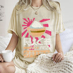 Unisex Vintage Japanese Rice Graffiti Printed Washed Tee
