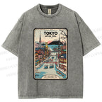 Unisex Tokyo Printed Washed Tee