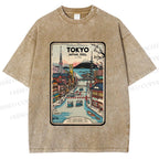 Unisex Tokyo Printed Washed Tee
